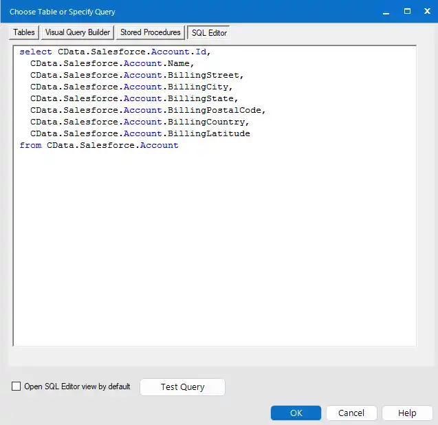 Modify the query in the SQL Editor.